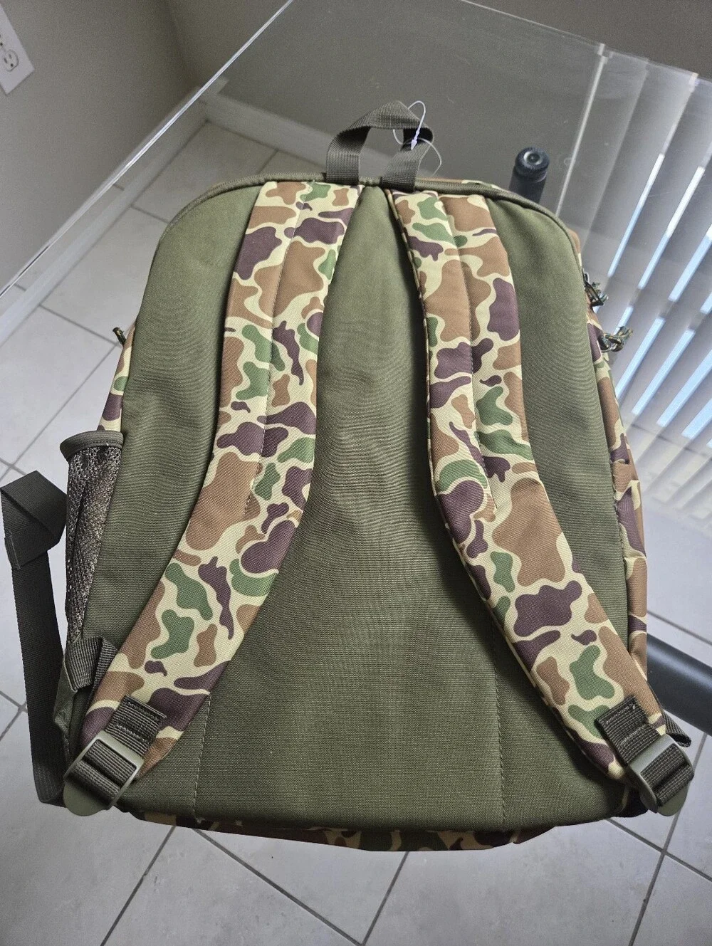MAD Engine Camouflage Backpack with Olive Front and Yellow Zipper